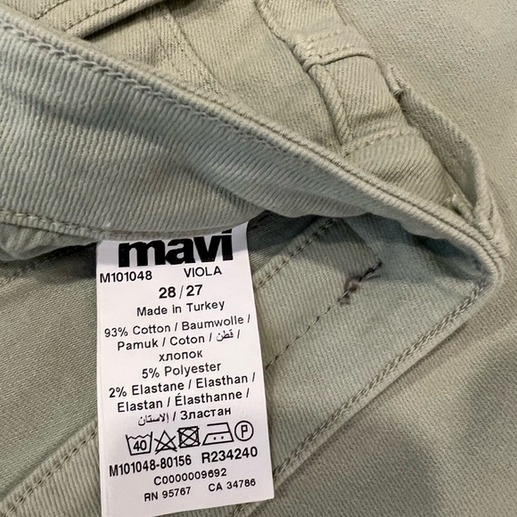 Mavi jeans, green, size 28, raw edge hem - Picture 5 of 6
